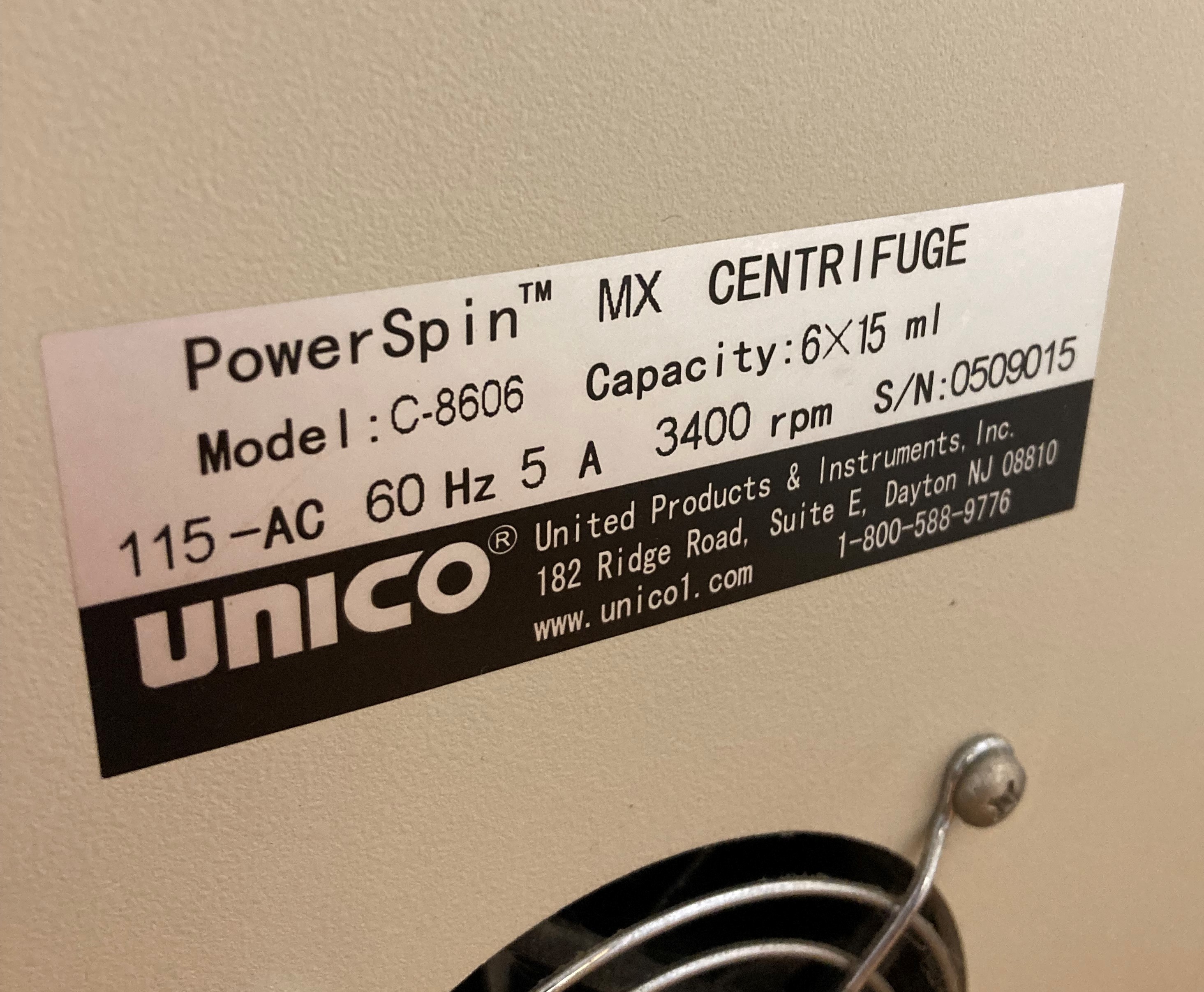 Used Unico PowerSpin MX C-8606 2 unico powerspin mx c-8606